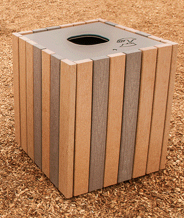 Wood-Grain Litter Receptacle